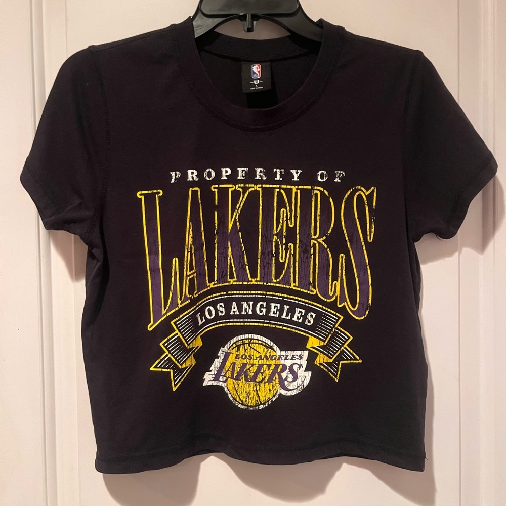 Los Angeles Lakers Black Ladies Fitted T-Shirt - Women’s Large
